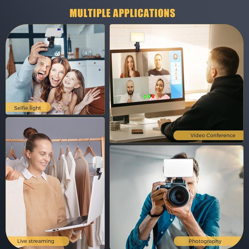 MACTREM 168 LED Selfie Light for iPhone,Portable Phone Light, 3000Mah Rechargeable Video Light, Adjusted 3 Modes, for iPhone, Camera, Laptop, iPad, Video Conference, TikTok(White) - Image 4